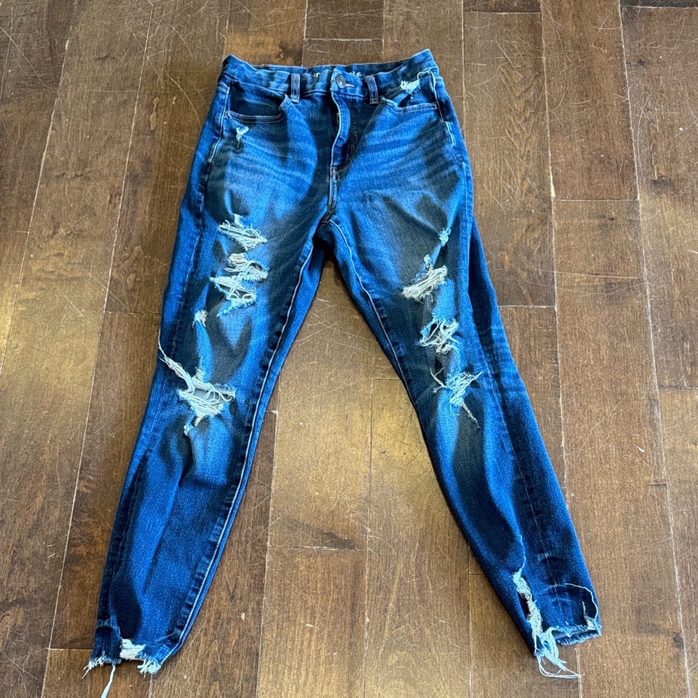 American Eagle Outfitters Distressed Blue Jeggings